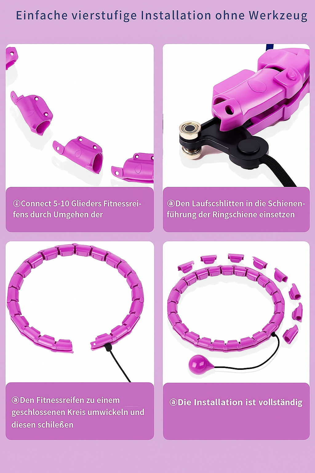 Benutzerfreundlicher Smart Hula Hoop für effektives Heimtraining, Sport & Fitness für alle Niveaus.