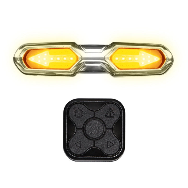 Smart LED Fahrrad Rücklicht mit Blinker & Funkfernbedienung. Erhöht Sicherheit beim Radfahren für Pendler.