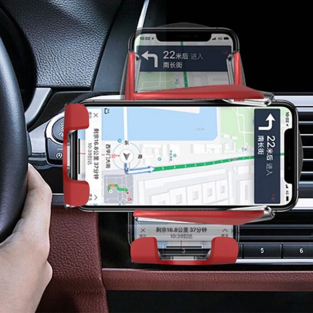 Automatische Handyhalterung mit Infrarotsensor für einfaches Einlegen und Entnehmen des Smartphones.