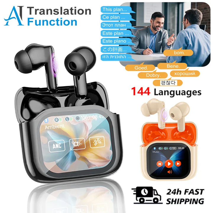 KI-gesteuerte Übersetzungs-Earbuds mit Bluetooth für nahtlose Kommunikation, Reisen und störungsfreies Hören.