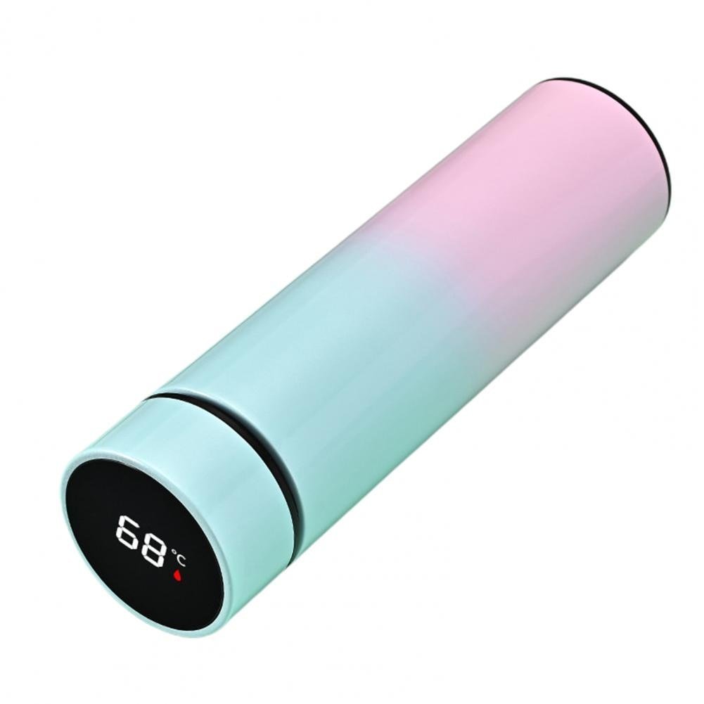 Smarte Isolierflasche aus Edelstahl mit LED-Temperaturanzeige für Heiß- & Kaltgetränke. Ideal für Büro & Reise.