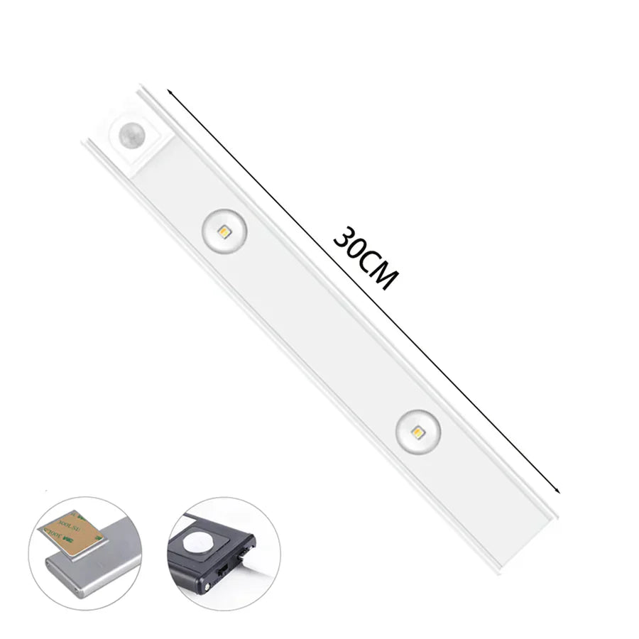 Smarte kabellose LED-Leiste mit Bewegungssensor, ideal für Schränke, Küchen & Flure.