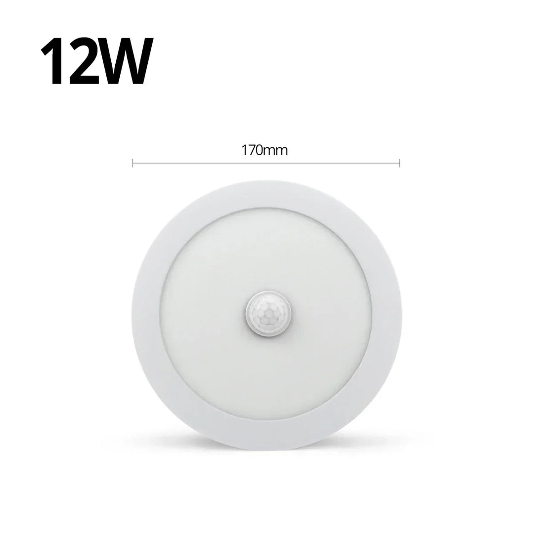 Elegant designte LED-Deckenleuchte, Aluminium, mit Bewegungsmelder für stilvolle Innenbeleuchtung.