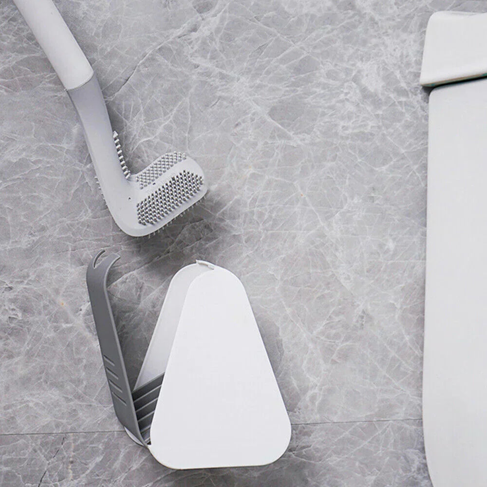 Elegante PureClean Toilettenbürste mit belüftetem Halter für schnelle Trocknung und Hygiene.