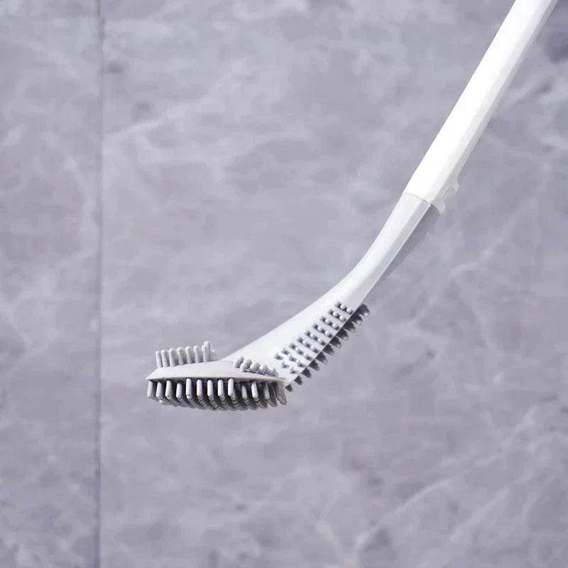 Ergonomische Silikon-Toilettenbürste für effiziente und spritzfreie Reinigung des WCs.