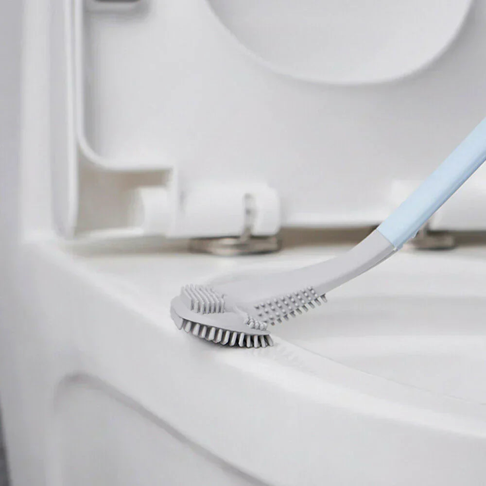 Flexible, langlebige TPR-Borsten der PureClean Toilettenbürste für eine gründliche und hygienische Reinigung.