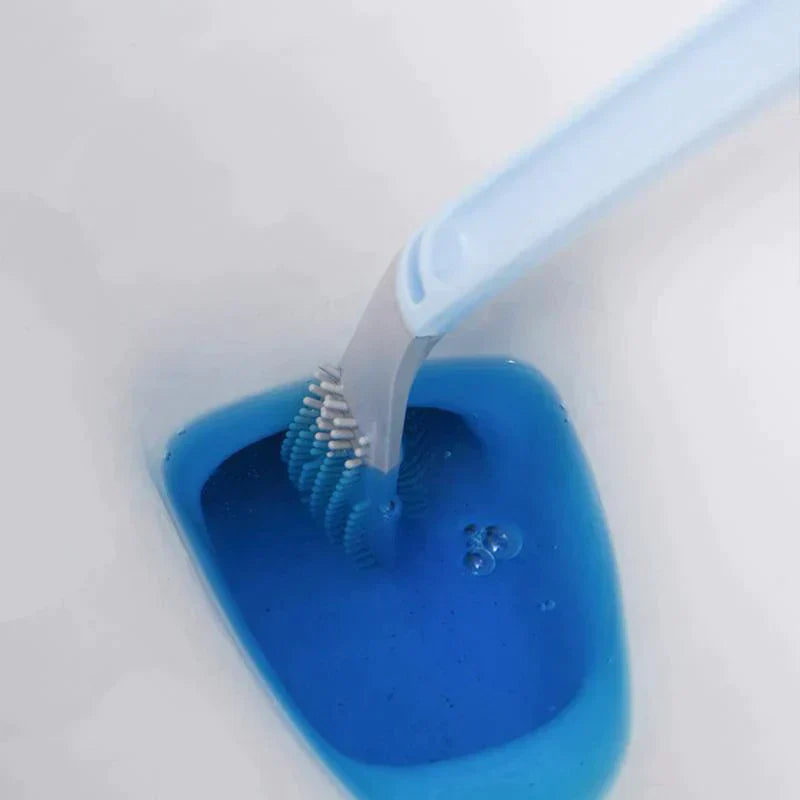 PureClean Toilettenbürste und Halterung bohrfrei an der Wand im modernen Badezimmer montiert.