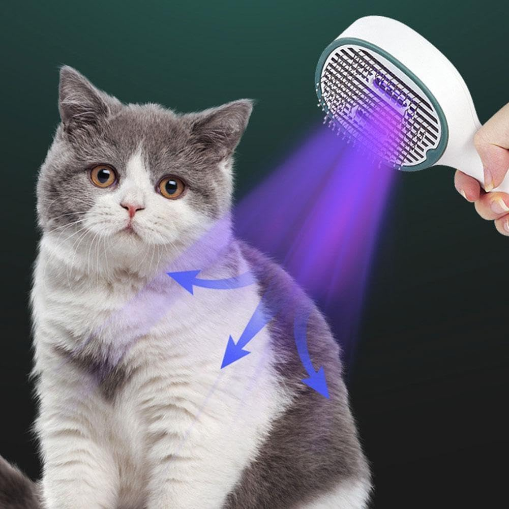 Smarte UV-Katzenbürste für Zeckenschutz & Fellpflege. Entfernt Schmutz & Parasiten effektiv.