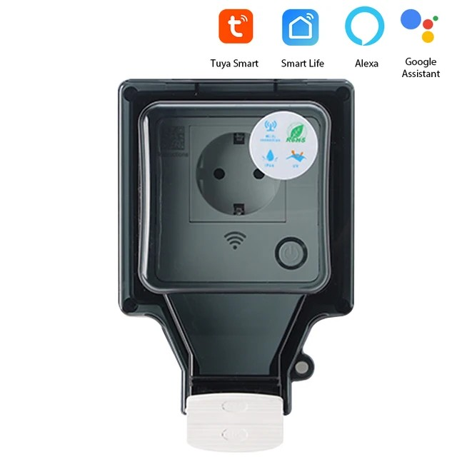 Wasserdichte IP66 Smart Home Outdoor Steckdose für Gartenbeleuchtung & Automatisierung via WLAN.