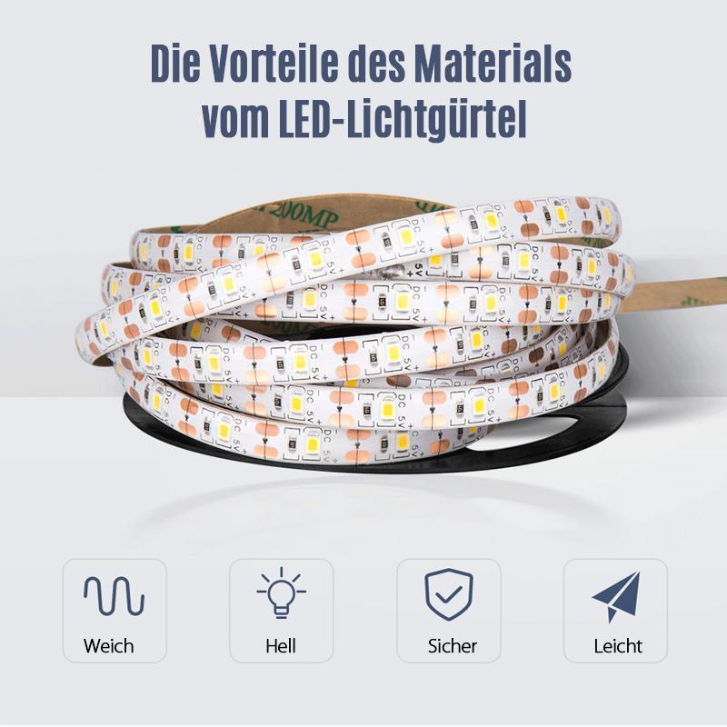 LED Lichtgürtel mit Bewegungssensor, ideal als Schrankbeleuchtung oder Nachtlicht für mehr Komfort.