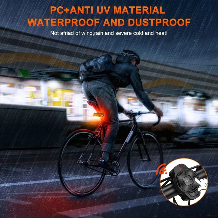 Kompaktes smartes Rücklicht für Fahrräder, bietet helles LED-Signal und effektiven Diebstahlalarm.