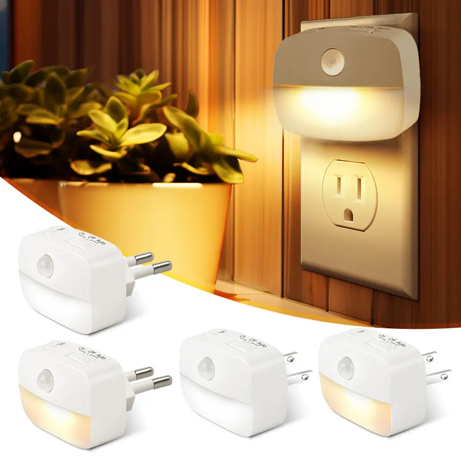 Smartes LED Nachtlicht dimmbar, mit Bewegungssensor & Lichtsensor für Flur & Kinderzimmer.
