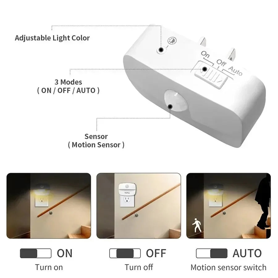 LED Orientierungslicht mit Bewegungssensor, dimmbar. Ideale Flurbeleuchtung für Sicherheit bei Nacht.