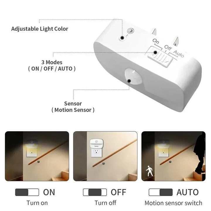 LED Orientierungslicht mit Bewegungssensor, dimmbar. Ideale Flurbeleuchtung für Sicherheit bei Nacht.
