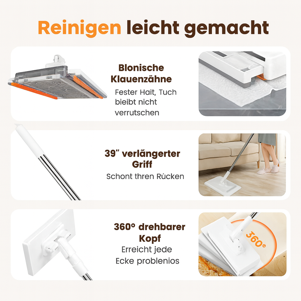 Vielseitiger SmartMop Bodenreiniger und Fensterwischer für makellose Sauberkeit in Küche und Haushalt.