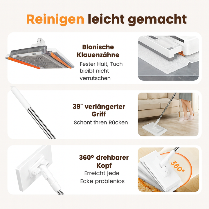 Vielseitiger SmartMop Bodenreiniger und Fensterwischer für makellose Sauberkeit in Küche und Haushalt.