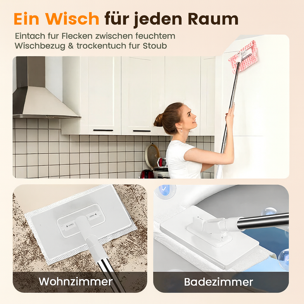 Effizienter SmartMop Wischmopp für schnelle und mühelose Reinigung aller Böden, für einen strahlend sauberen Haushalt.