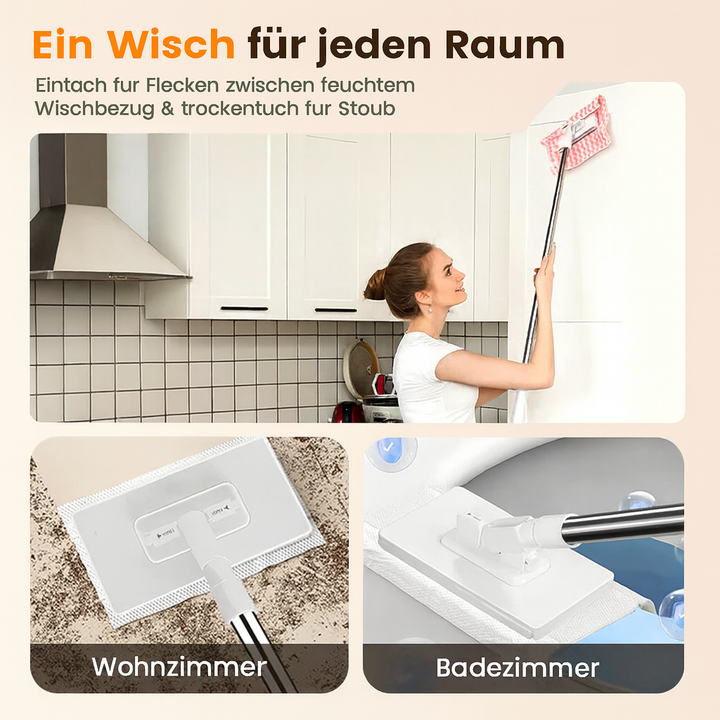 Effizienter SmartMop Wischmopp für schnelle und mühelose Reinigung aller Böden, für einen strahlend sauberen Haushalt.