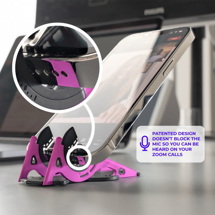Elegantes Design des SnapFold Telefonstativs, robust & leicht; ideal für Smartphone-Fotografie.