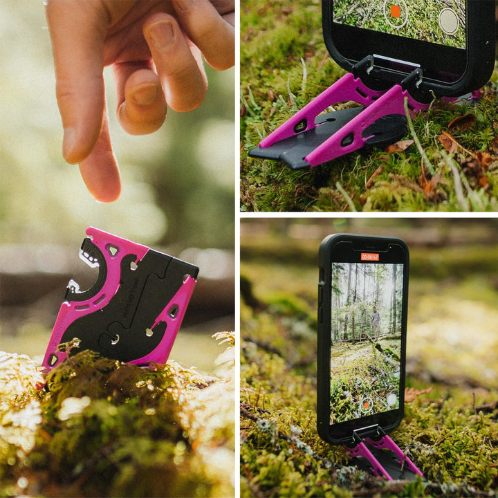 SnapFold Handyhalterung Stativ mit einem iPhone; optimales Zubehör für mobile Fotografie & Vlogging.
