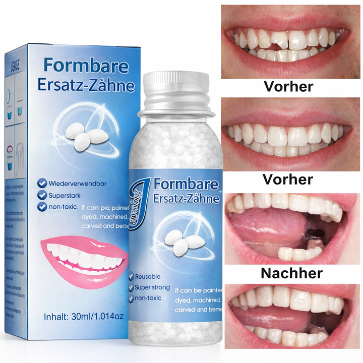 Notfall-Zahnreparatur: Formbare DIY-Lösung für Zahnschäden, sichert Ihr Lächeln schnell.