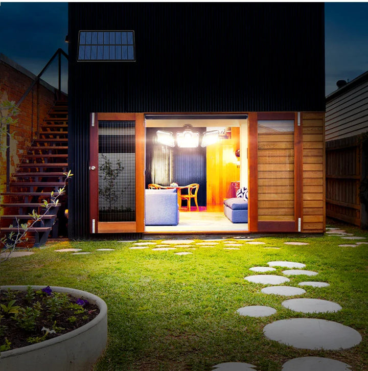 Solar-Außenleuchte mit Bewegungsmelder, 333 LEDs, 2000 LM für helle Gartenbeleuchtung. IP65.