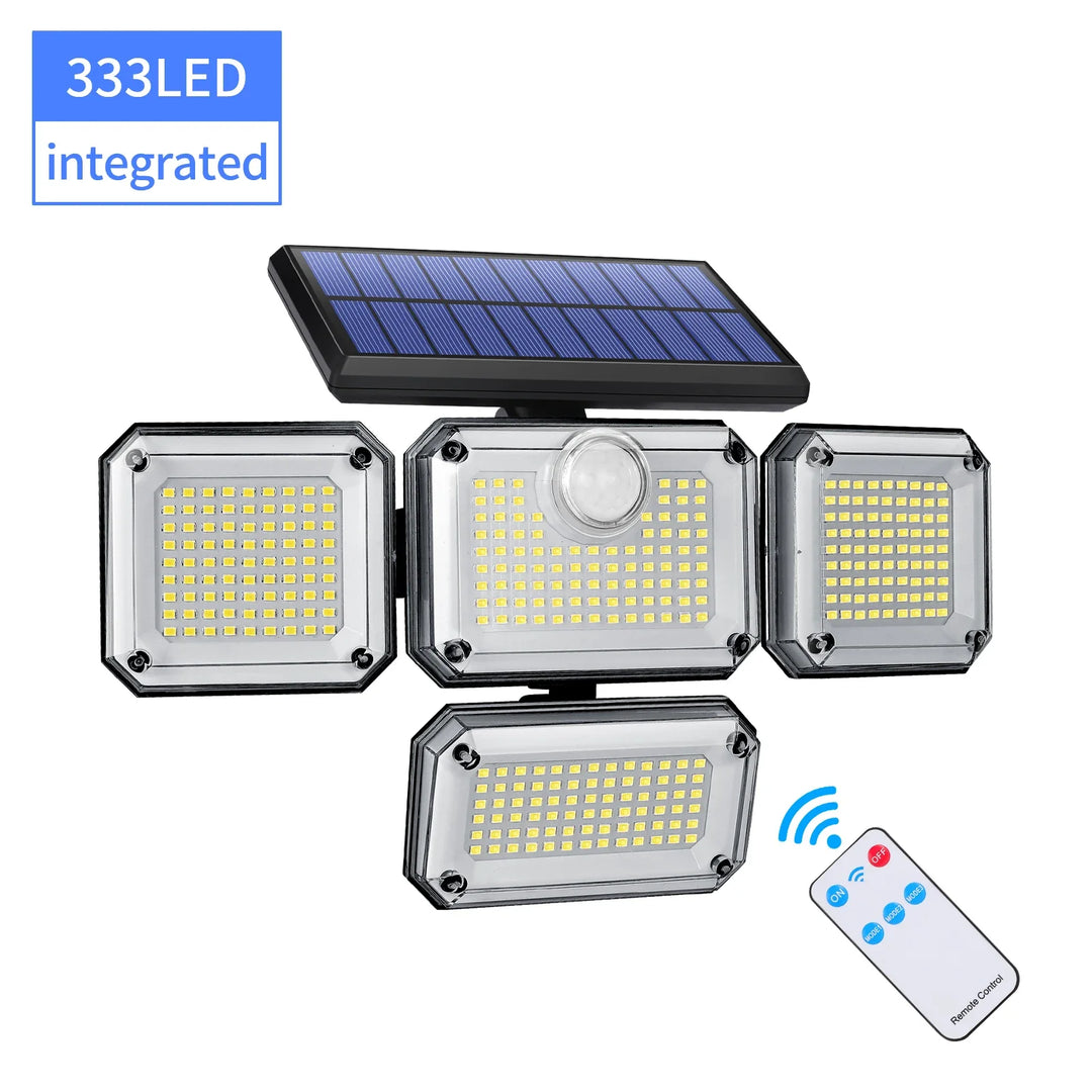Helle Solar-Hofbeleuchtung mit 2000 Lumen, Bewegungsmelder, IP65. Perfekt für Wege & Eingang.