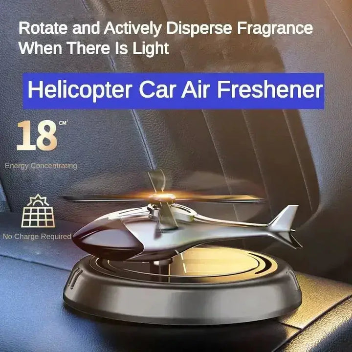 Eleganter Solar-Hubschrauber als Auto-Duftspender. Verströmt angenehme Düfte & reinigt die Luft im Auto.