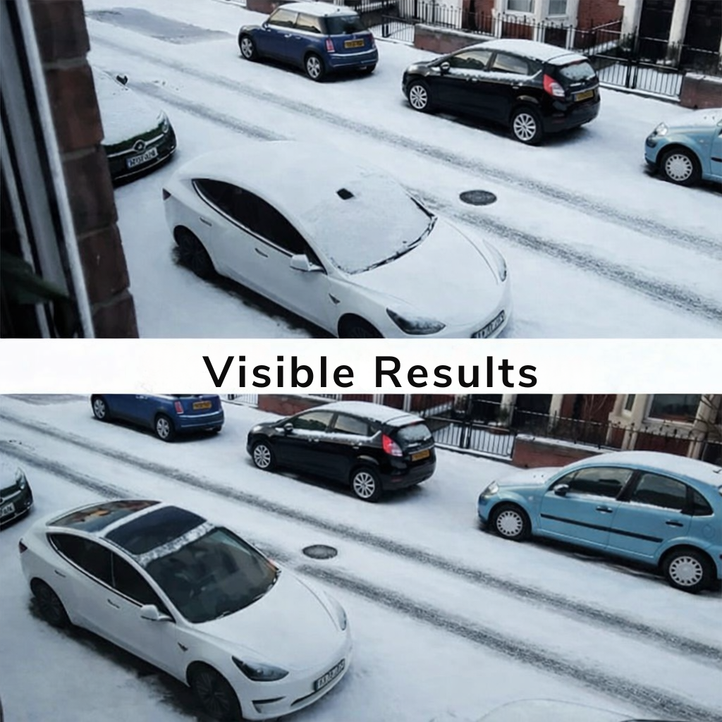 Solares Frostschutz Enteisungsgerät für Autos, umweltfreundlich & effektiv. Keine Kratzer mehr.
