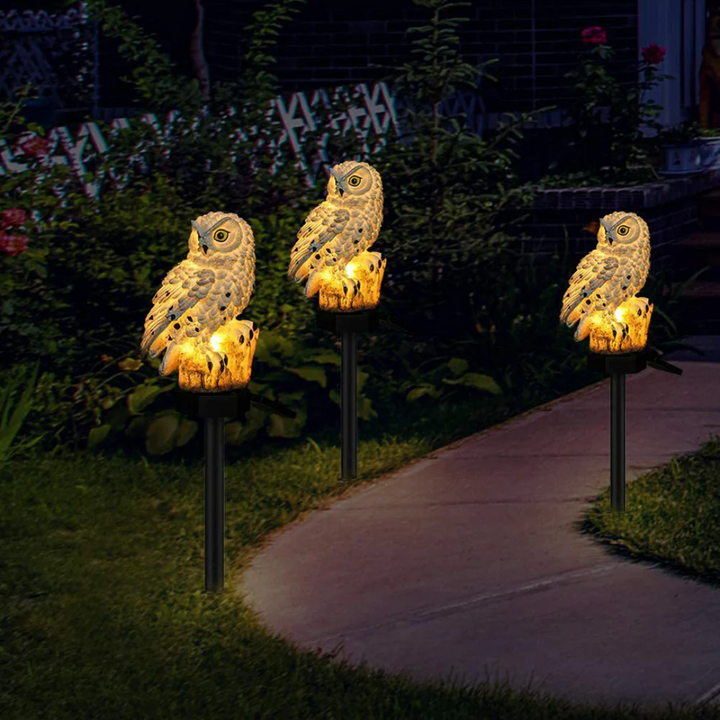 Wetterfeste Solarleuchte in Eulenform, sorgt für warmes LED-Gartenlicht und ist eine tolle Gartendeko mit Solarenergie.