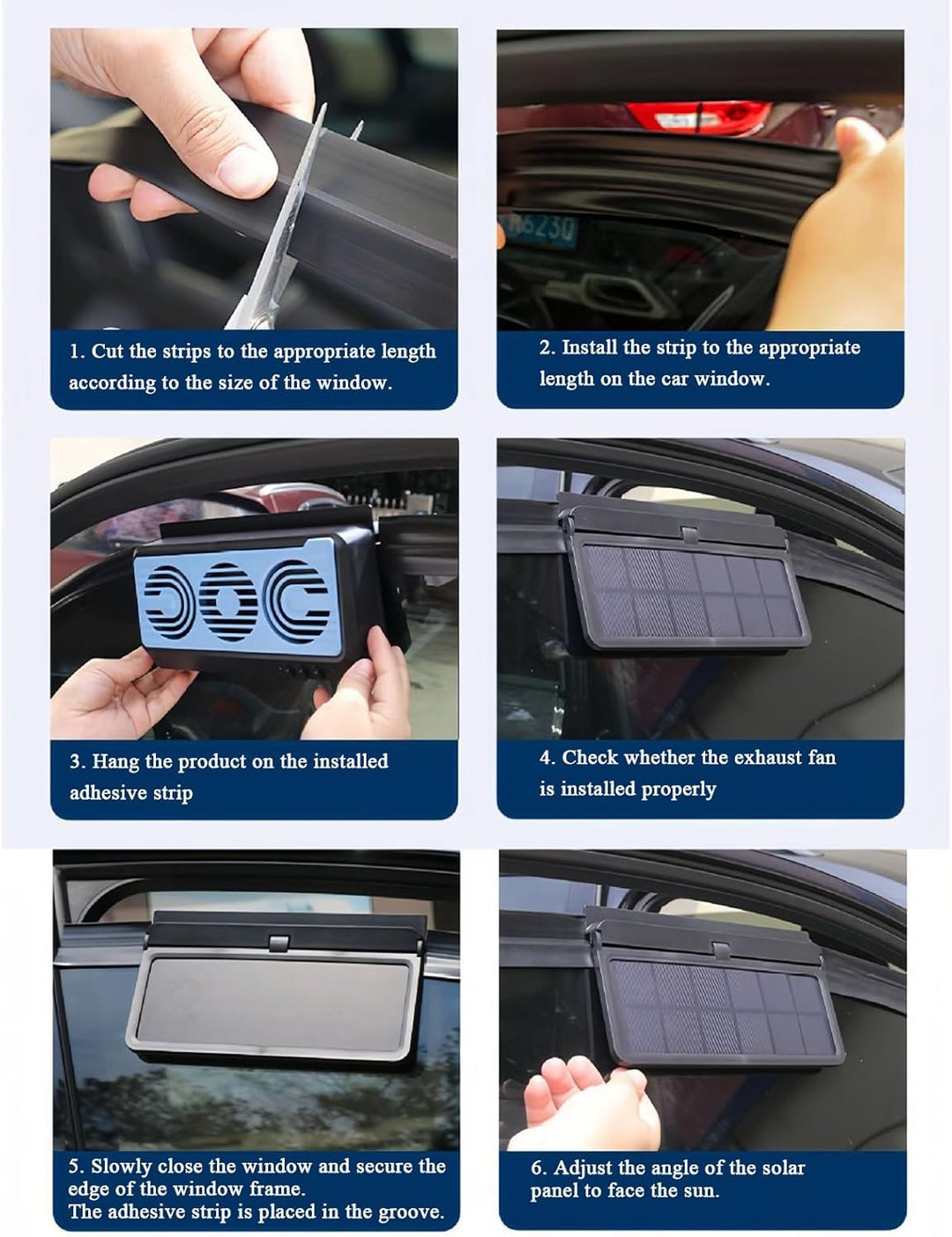 Leistungsstarker Solar Auto Fensterlüfter für Kühlung und Ventilation, ideal an heißen Sommertagen.