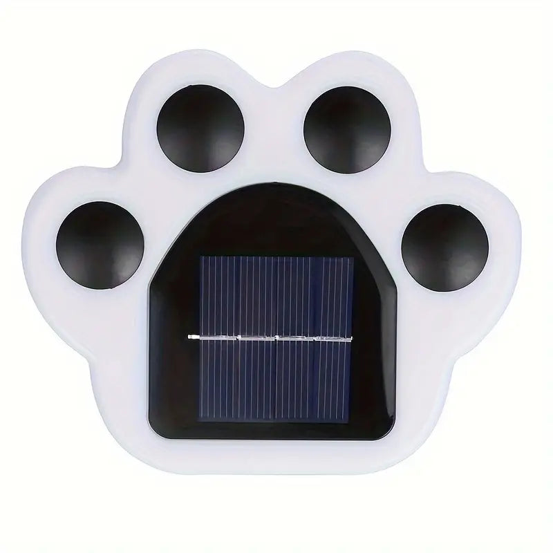 Tierliebe Solarleuchte Pfotenabdruck für den Garten, wetterfeste Außenbeleuchtung mit warmweiß & mehrfarbig LED.