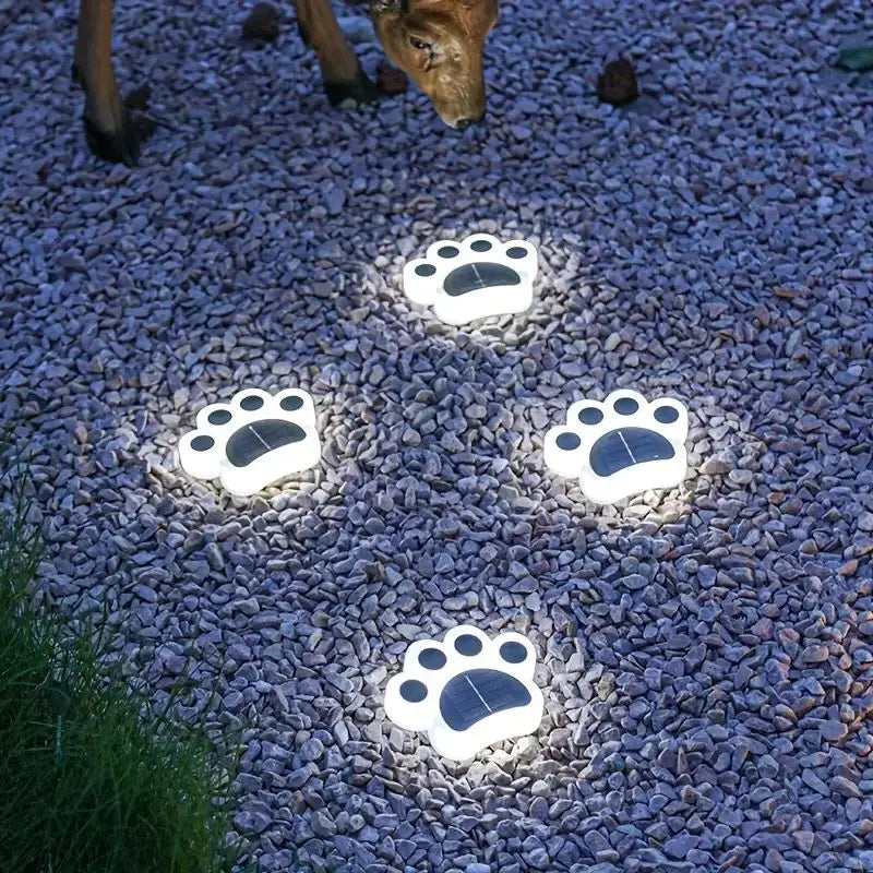 Solar-Gartenbeleuchtung Pfotenabdruck, wetterfeste LED-Dekoleuchte für Tierliebhaber im Außenbereich, schöne Akzente.