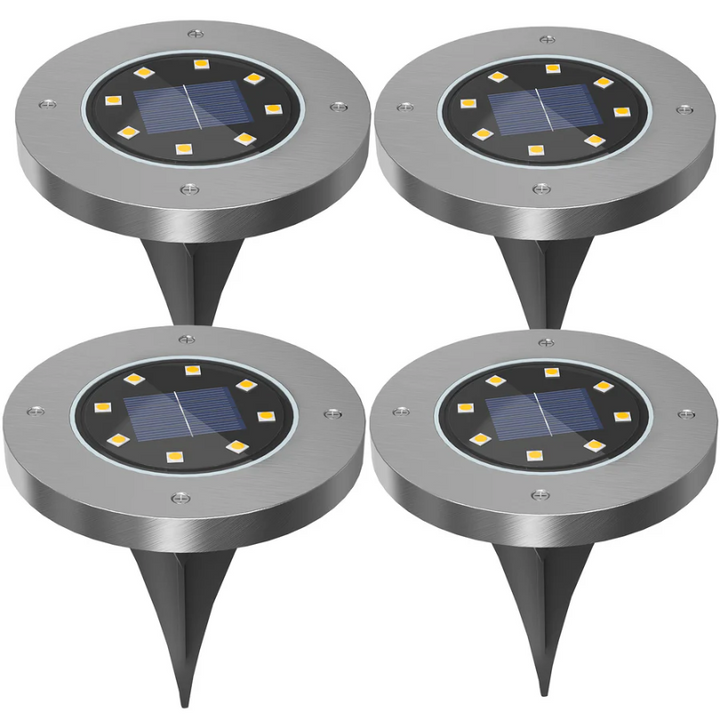 Umweltfreundliche, wiederaufladbare EcoGlow LED-Solarleuchte, ideal für den Garten und Wege.