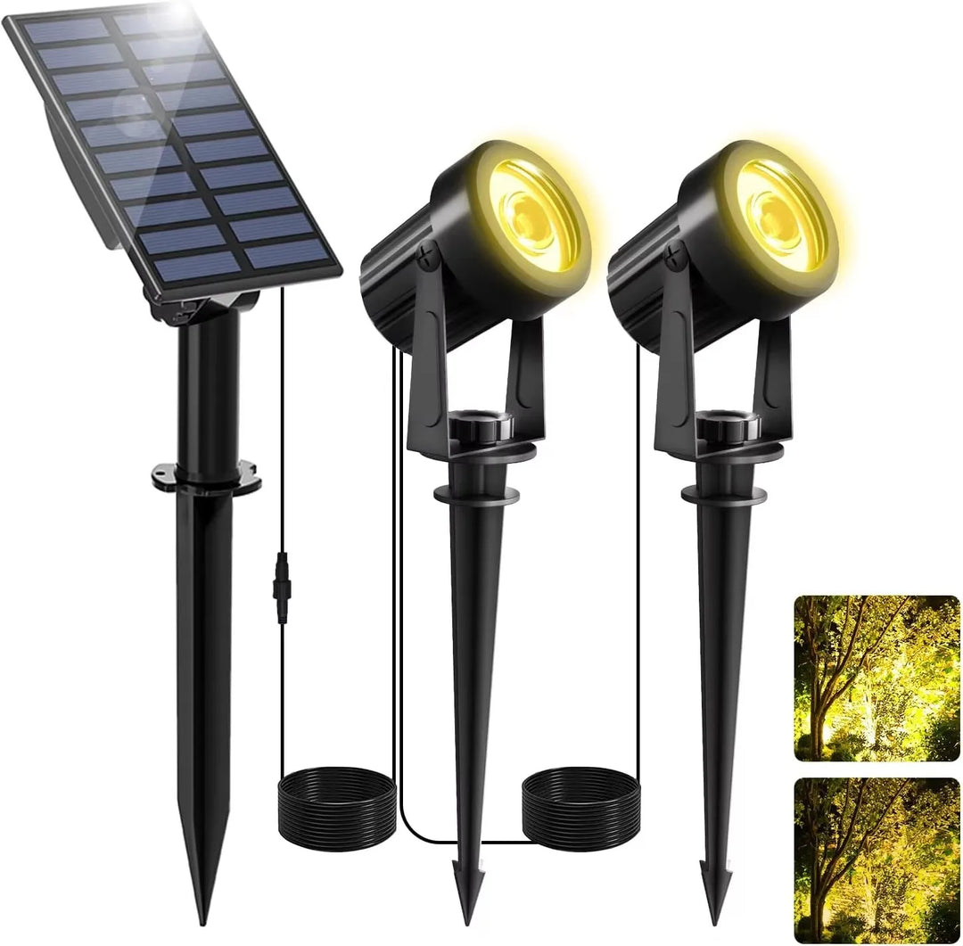 Vielseitiger Solar-Gartenstrahler mit DuoColor LED (warm- & kaltweiß) und Automatik-Funktion für alle Außenbereiche.