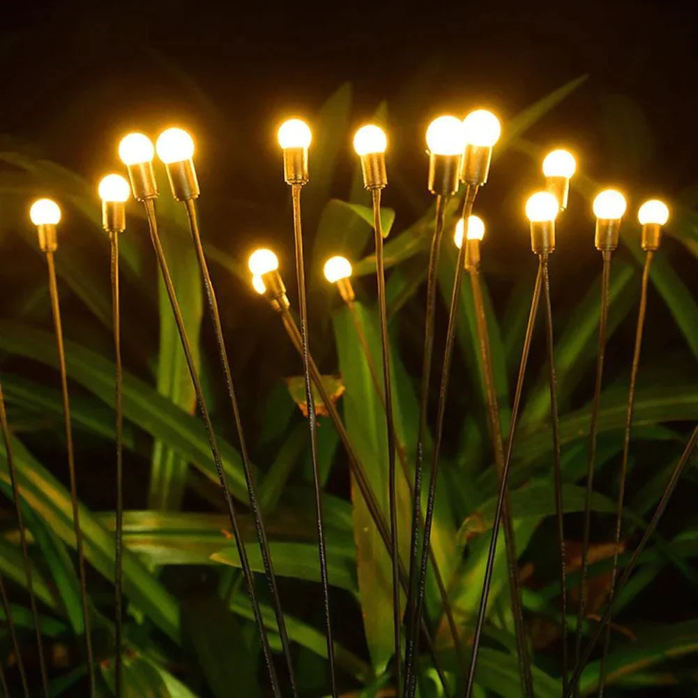 Solar Glühwürmchen Lichter für den Garten, sanft schwingend, stimmungsvolle LED-Außenbeleuchtung.