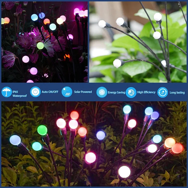 Romantisches Solar-Stimmungslicht: Schwingende Glühwürmchen-Lichter erhellen Gartenwege & Beete.