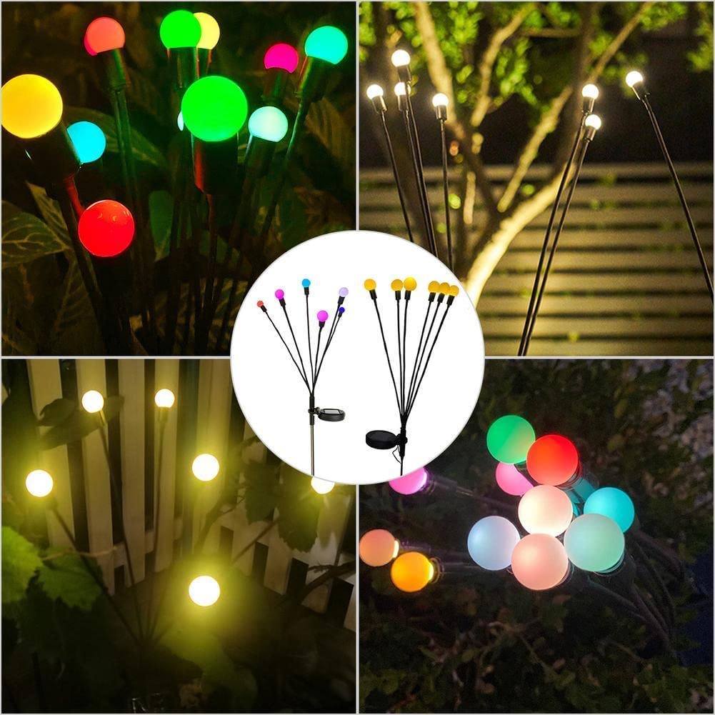 Vielseitige Solar-Glühwürmchen Lichter für Garten, Terrasse oder Balkon, als schwingende LED-Deko.