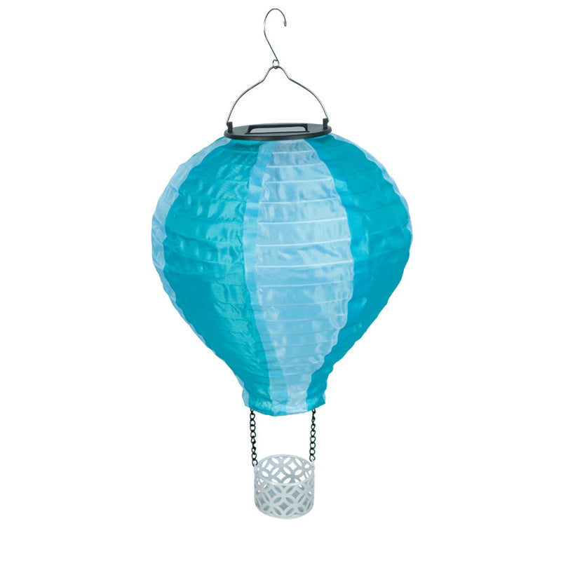 Stimmungsvolle Gartenleuchte: Solar-Heißluftballon-Pendelleuchte mit LED, ideal für Terrassenabende.