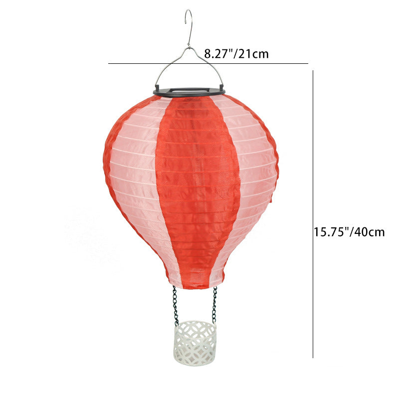 Hängende Solar-LED-Leuchte in Heißluftballon-Form, farbenfroh & dekorativ für Garten & Balkon.