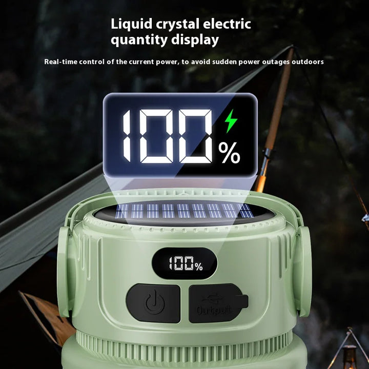 Robuste, wasserdichte Solar Campinglampe widersteht Wetter, perfekt für Outdoor-Einsatz.