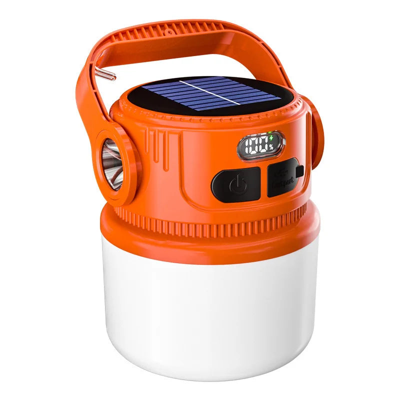 Helle Solar Notfalllampe für Stromausfälle & Krisen, mit langer Akkulaufzeit & wiederaufladbar.