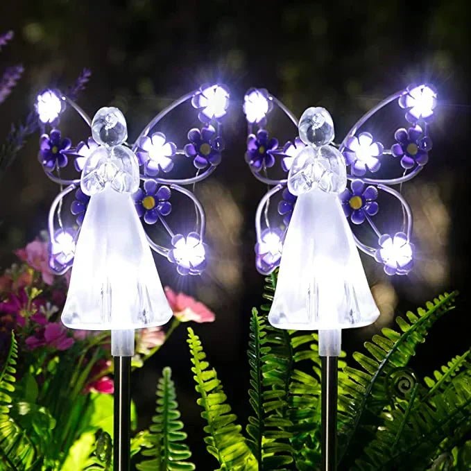 Dekorative Solar-Gartenleuchte mit LED-Licht, perfekt als stimmungsvolle Außenbeleuchtung im Frühling.