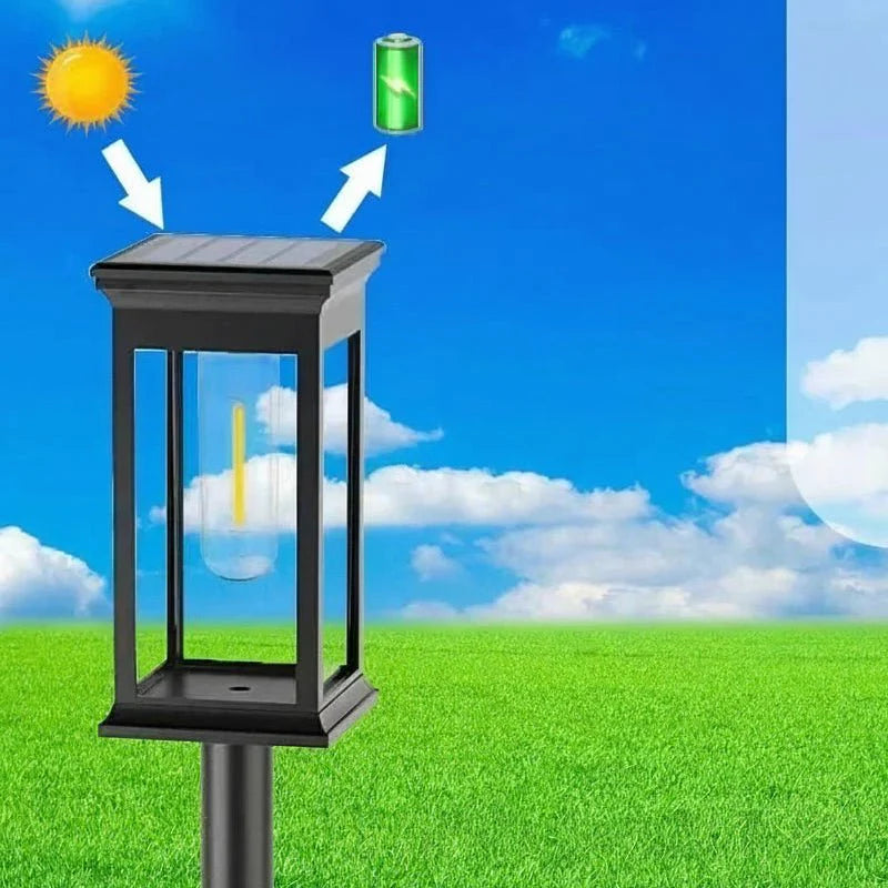 Energiesparende Solarleuchte für den Garten, LED-Außenbeleuchtung automatisch schaltend. Ideal für Terrasse.