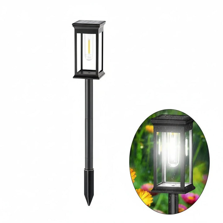 Wartungsfreie Solar-LED-Außenleuchten für den Garten, automatisch aktiv für eine schöne Terrassenbeleuchtung.