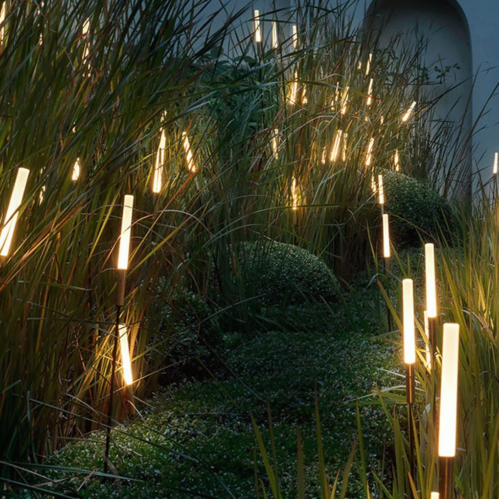 Wetterfeste LED-Schilflichter, solarbetrieben, ideal für Außenbeleuchtung, Gartendeko & Wege.