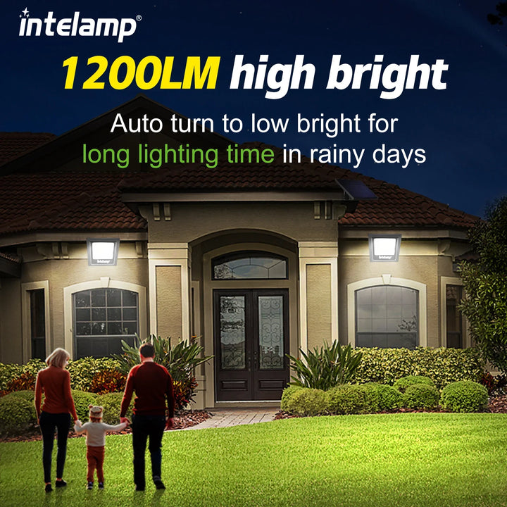 Umweltfreundliches Solar-LED-Set mit 1200LM für optimale Ausleuchtung von Wegen, Garten und Auffahrten.