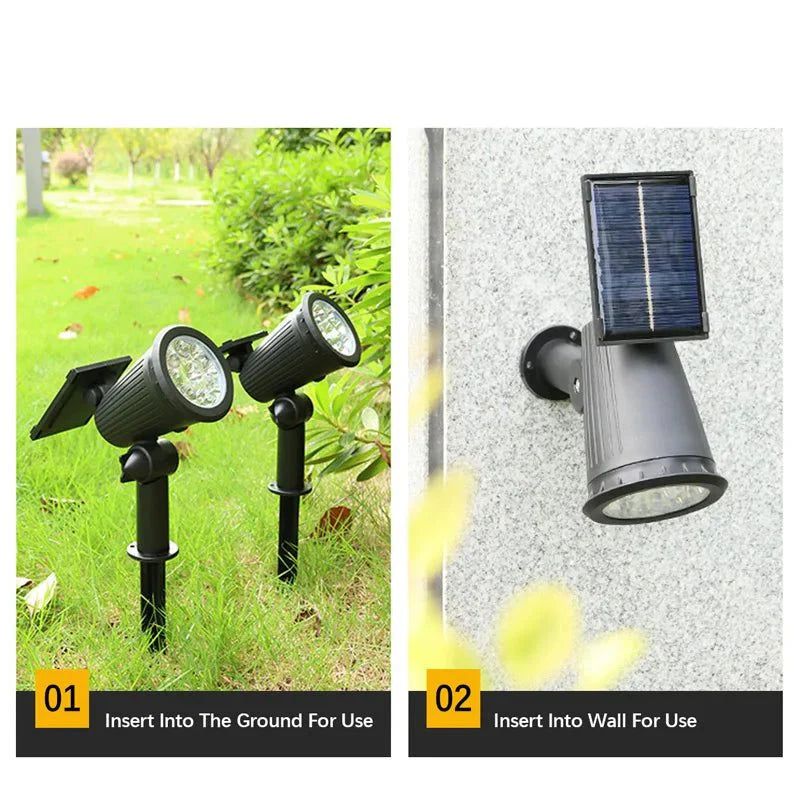 Umweltfreundliche Solarlampe: LED Strahler für den Außenbereich, keine Stromkosten, nachhaltige Gartenbeleuchtung.