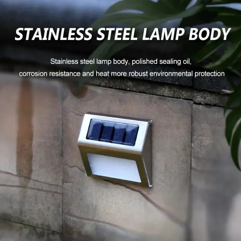 Kabellose LED Treppenleuchte aus Edelstahl, wasserdicht für sichere Stufen- & Gartenbeleuchtung.