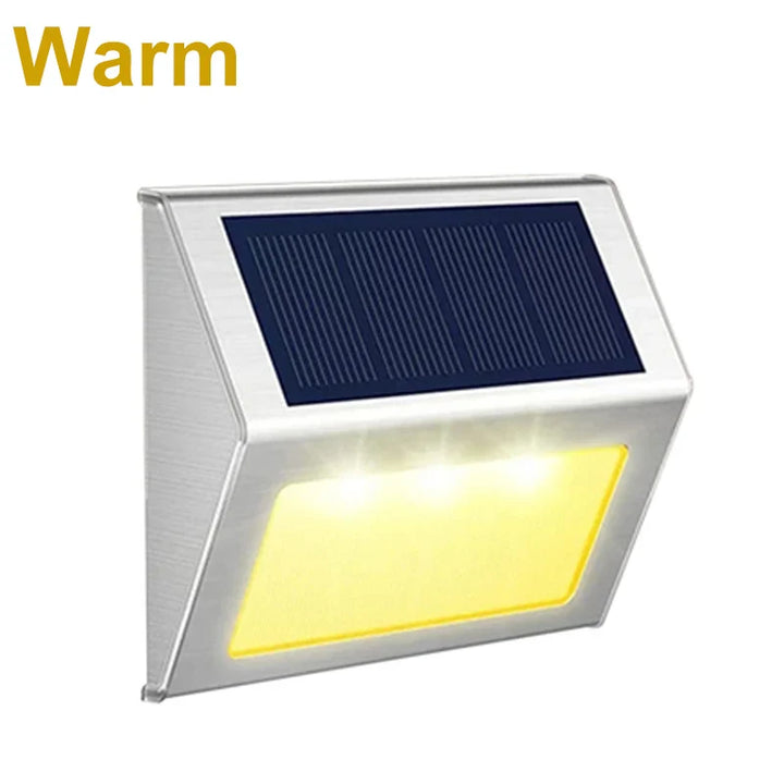 Vielseitiges Solar LED Wegelicht aus Edelstahl, ideal für sichere Treppen-, Zaun- & Gartenbeleuchtung.